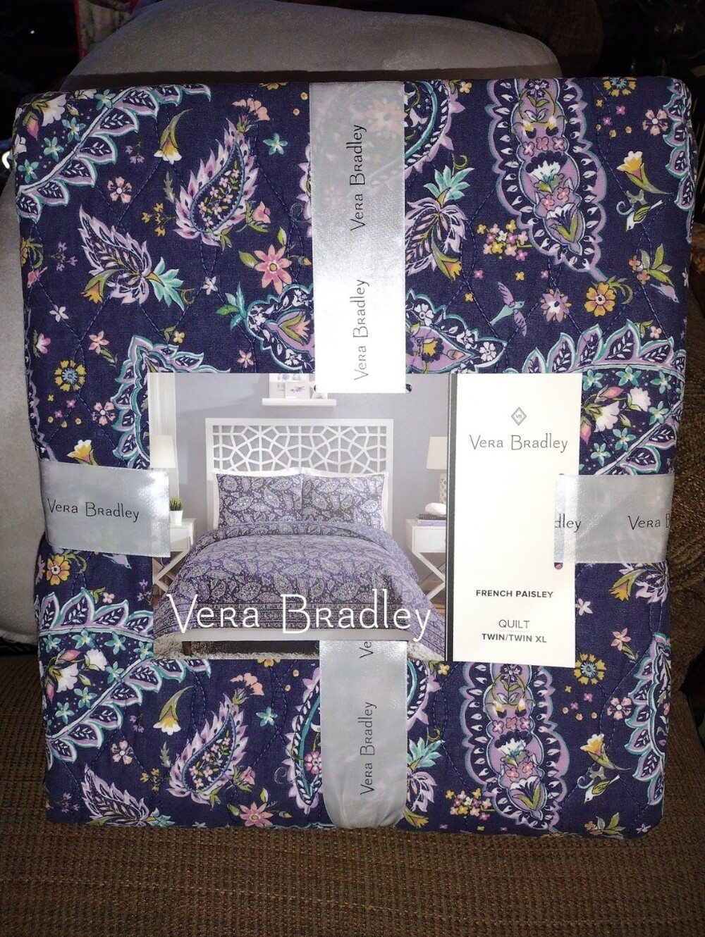 Vera Bradley Purple French Paisley Twin/Twin XL Quilt
